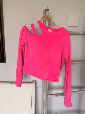 Bombshell Sportswear Hot Pink Slash Pull Over Sweater Medium